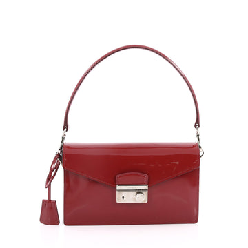 Prada Sound Bag Spazzolato Leather Small Red 2051602