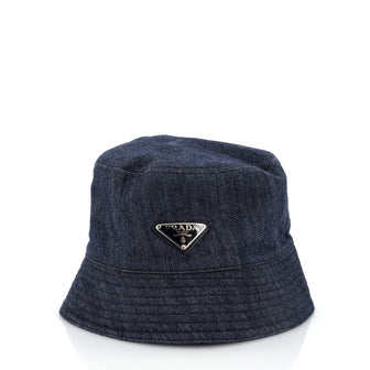 Prada Logo Bucket Hat Denim