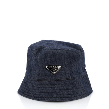 Prada Logo Bucket Hat Denim