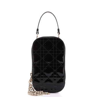 Christian Dior Lady Dior Phone Holder on Chain Cannage Quilt Patent