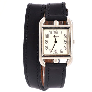 Hermes Cape Cod Double Tour Quartz Watch Stainless Steel and Leather 23