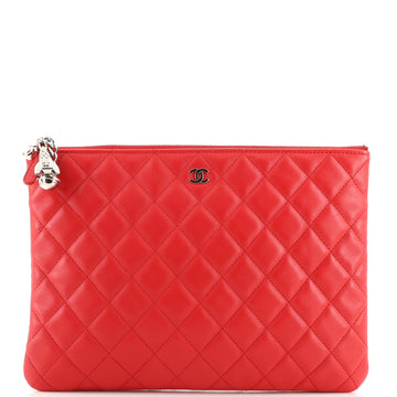 Chanel Cosmo Charms O Case Clutch Quilted Lambskin Medium