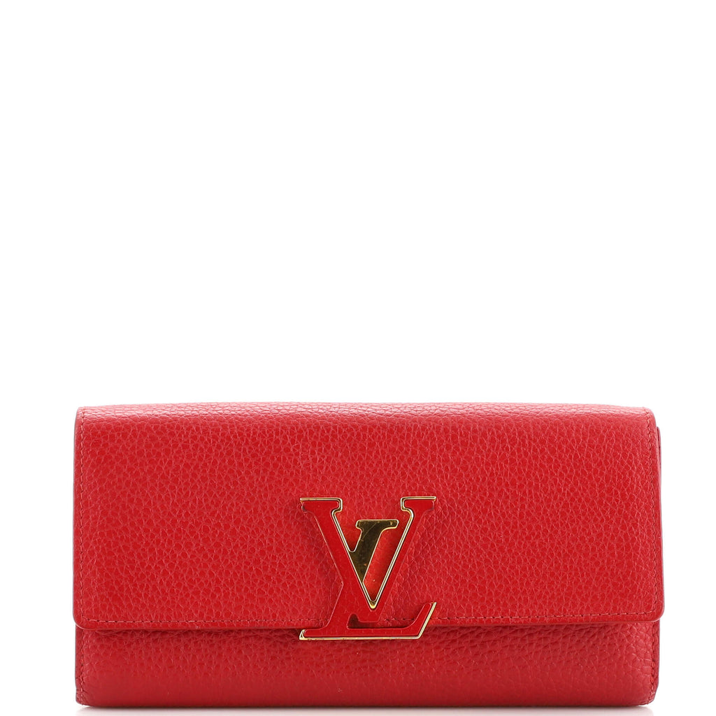 Louis Vuitton Capucines compact wallet Red Leather ref.624259 - Joli Closet