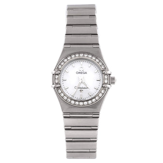 Omega Constellation 95 Quartz Watch Stainless Steel with Diamond Bezel and Mother of Pearl 23