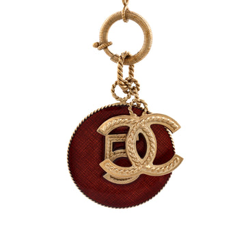 Chanel CC No.5 Round Pendant Necklace Metal and Enamel