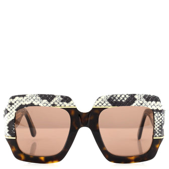 Gucci Interlocking G Square Sunglasses Acetate and Snakeskin