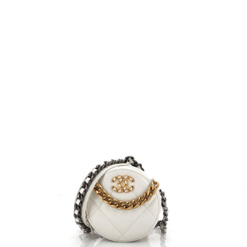 Chanel 19 Round Clutch with Chain Quilted Leather