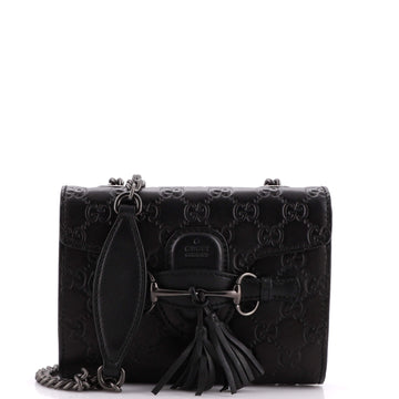 Gucci Emily Chain Flap Bag Guccissima Leather Mini