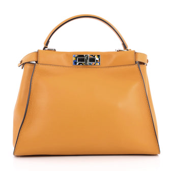 Fendi Peekaboo Handbag Leather with Tortoise Detail Regular Brown 2053901