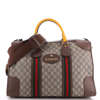 Gucci Neo Vintage Web Duffle Bag GG Coated Canvas Medium