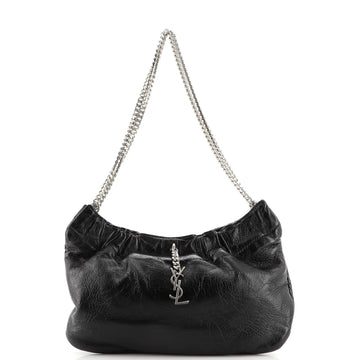 Saint Laurent Pac Pac Ruched Hobo Leather