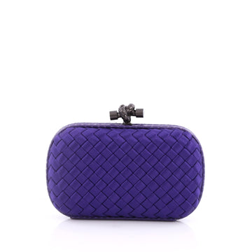 Bottega Veneta Box Knot Clutch Intrecciato Satin Small Purple 2054501