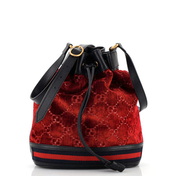 Gucci Bucket Bag GG Velvet Medium