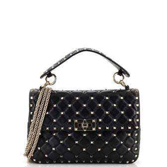 Valentino Garavani Rockstud Spike Flap Bag Quilted Leather Medium