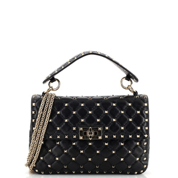Valentino Garavani Rockstud Spike Flap Bag Quilted Leather Medium