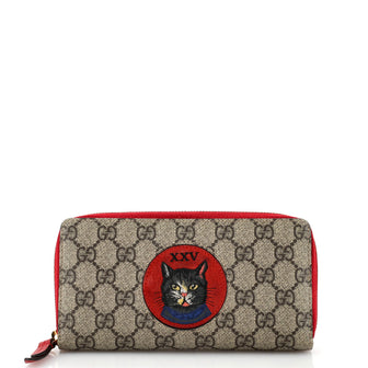 Gucci Zip Around Wallet GG Coated Canvas with Applique