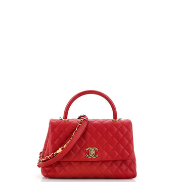 Chanel Coco Top Handle Bag Quilted Caviar Small