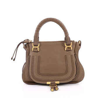 Chloe Marcie Satchel Leather Baby Brown 2054701