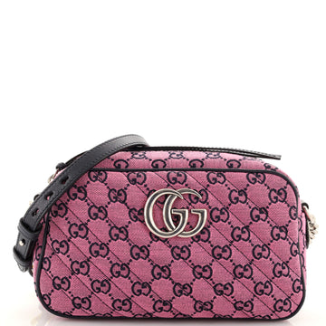 Gucci GG Marmont Shoulder Bag Diagonal Quilted GG Canvas Small
