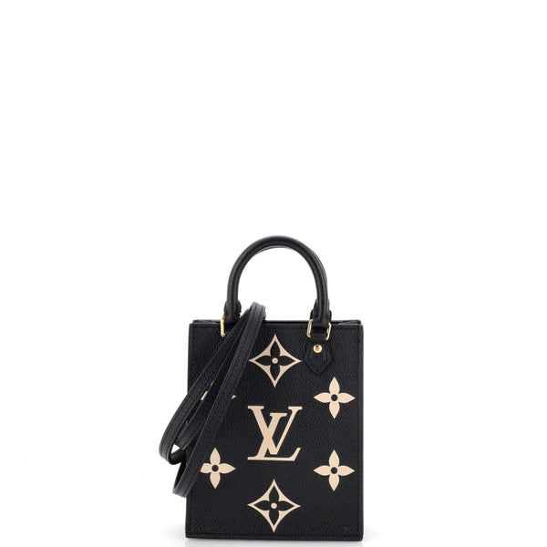 Louis Vuitton Petit Sac Plat Bag Bicolor Monogram Empreinte Giant Black