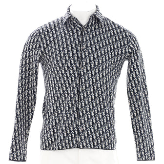 Christian Dior Men's Button Up Overshirt Jacket Oblique Cotton