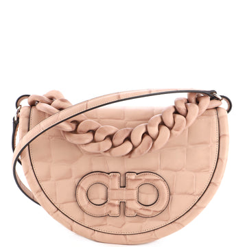 Salvatore Ferragamo Aura Bag Crocodile Embossed Leather