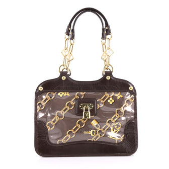 Louis Vuitton Brown Leather and PVC Charms Bag Louis Vuitton