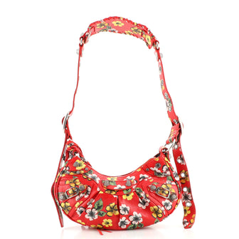 Balenciaga Le Cagole Giant Studs Shoulder Bag Printed Leather XS