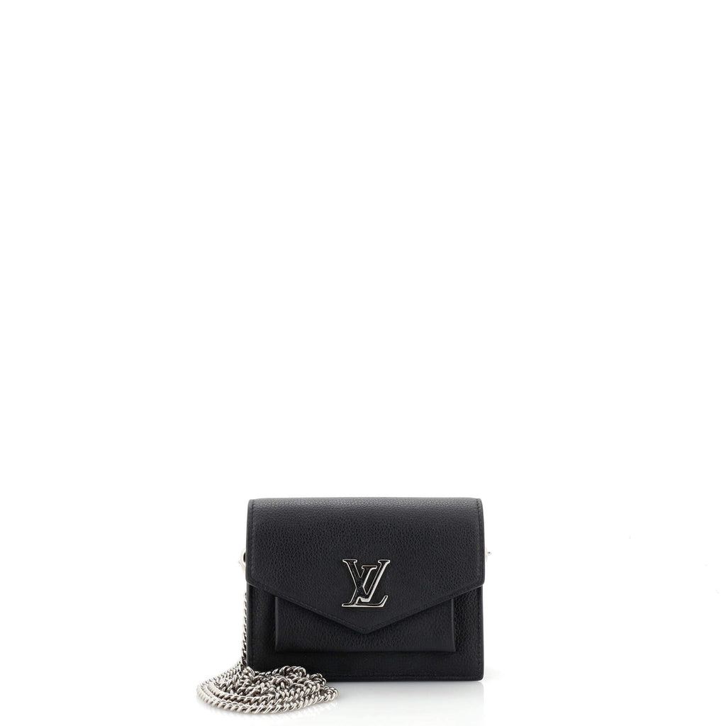 Louis Vuitton Mylockme Chain Pochette Leather Mini Black 2055672