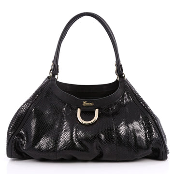 Gucci D Ring Hobo Python Large Black 2055701