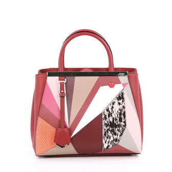 Fendi 2Jours Handbag Mixed Media Petite Red 2055901