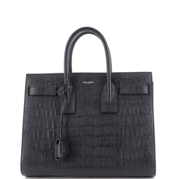 Saint Laurent Sac de Jour NM Bag Crocodile Embossed Leather Small