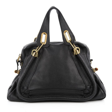 Chloe Paraty Top Handle Bag Leather Medium Black 2056502