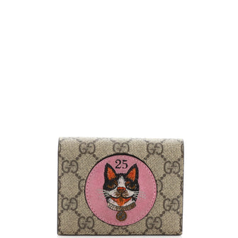 Gucci Flap Card Case GG Coated Canvas with Applique