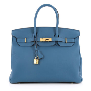 Hermes Birkin Handbag Blue Togo With Gold Hardware 35 2056801