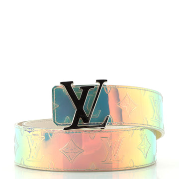 Louis Vuitton LV Shape Reversible Belt Limited Edition Monogram Prism PVC and Leather Wide