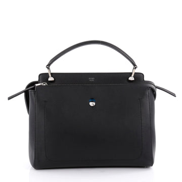 Fendi DotCom Convertible Satchel Leather Medium Black 2057102