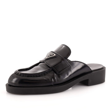 Prada Women's Triangle Logo Slide Mules Leather