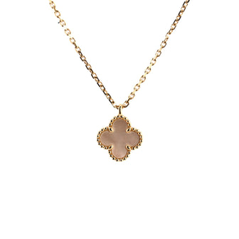Van Cleef & Arpels Sweet Alhambra Pendant Necklace 18K Yellow Gold and Mother of Pearl
