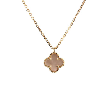 Van Cleef & Arpels Sweet Alhambra Pendant Necklace 18K Yellow Gold and Mother of Pearl
