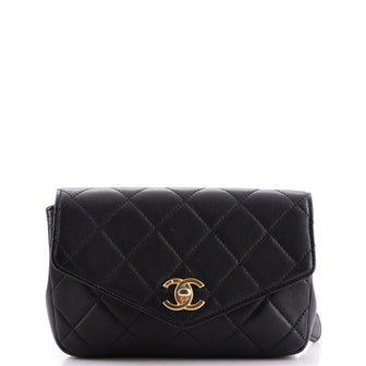 Chanel Chain Envelope Belt Bag Quilted Calfskin