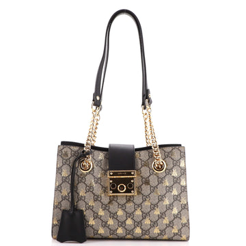 Gucci Padlock Chain Tote Printed GG Coated Canvas Small