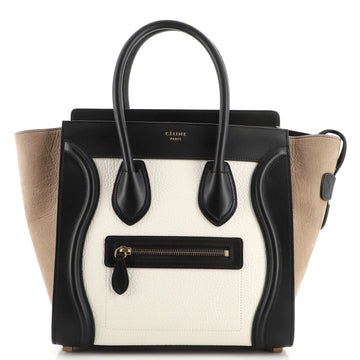 Celine Tricolor Luggage Bag Leather Micro