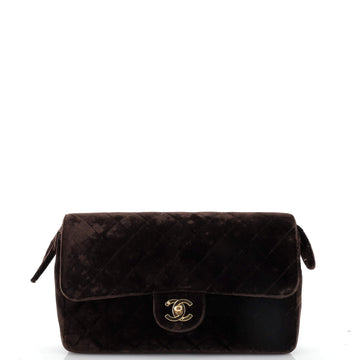 Chanel Vintage Classic Flap Backpack Quilted Velvet Medium