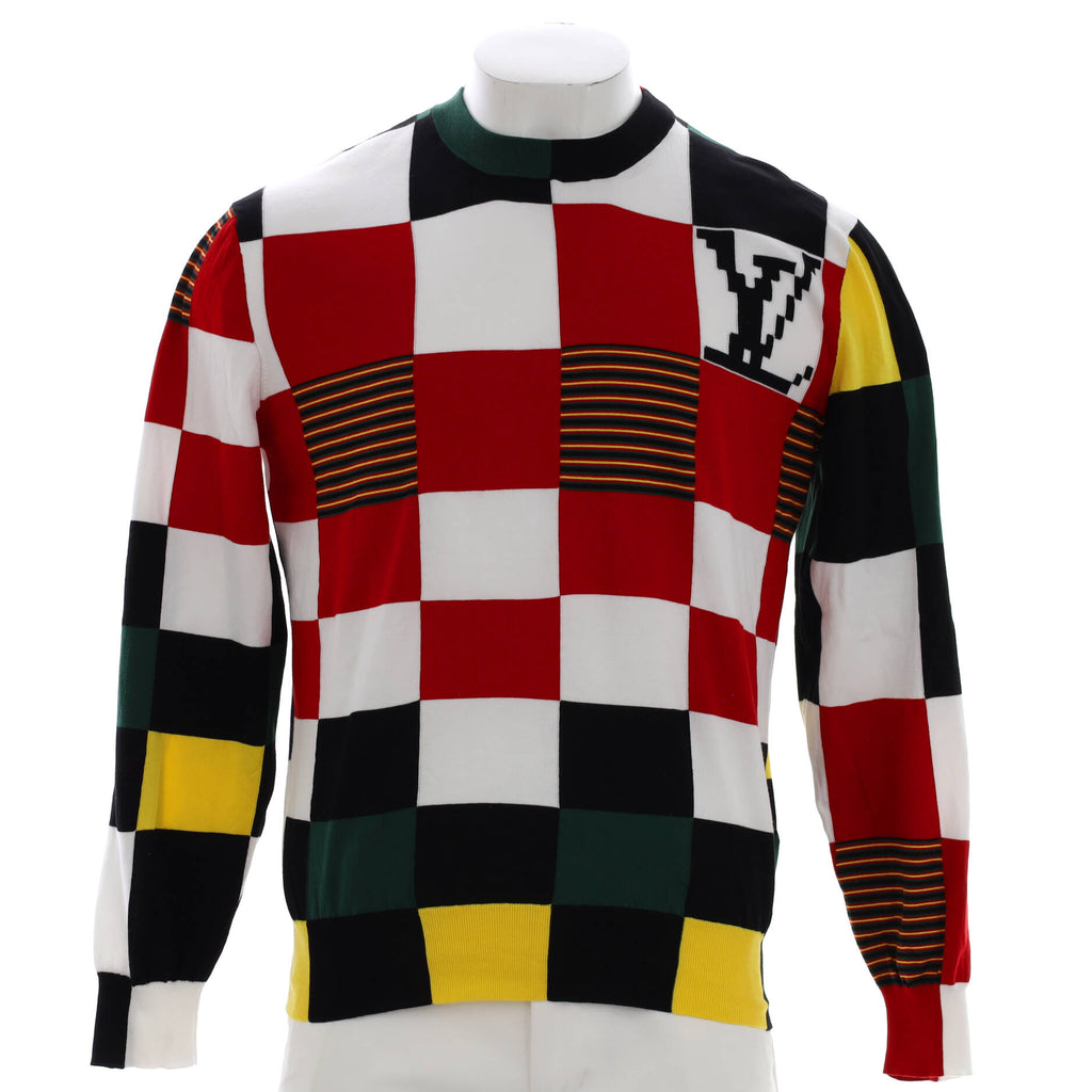 Louis Vuitton Men’s Giant Checkered Intarsia Sweater Cotton Multicolor  205760159