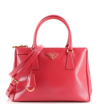 Prada Double Zip Lux Tote Vernice Saffiano Leather Small