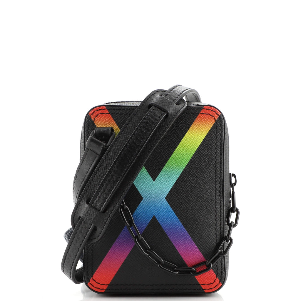 Louis Vuitton Danube Messenger Bag Rainbow Taiga Leather Black