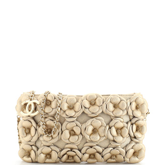 Chanel CC Camellia Chain Crossbody Bag Embellished Lambskin