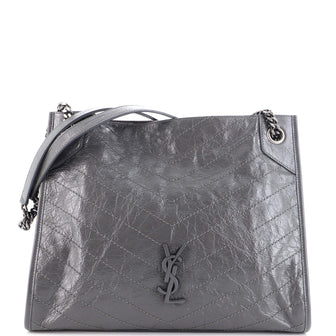 Saint Laurent Niki Shopping Tote Matelasse Chevron Leather Medium