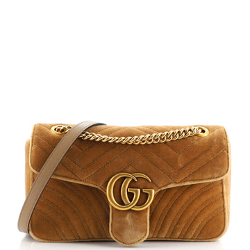 Gucci GG Marmont Flap Bag Matelasse Velvet Small